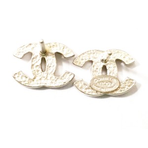 Chanel CC Small Rhinestone Piercing Earrings 