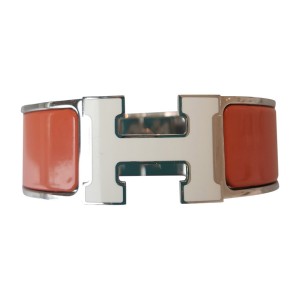 Hermes H Stainless Steel & Enamel Bracelet