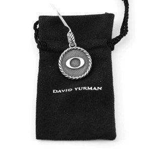 David Yurman 925 Sterling Silver Initial "O" Round Pendant 