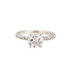 14K White Gold with 1.25ct Diamond Engagement Ring Size 5