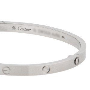 Cartier 18K White Gold Love Bracelet, SM Size 15