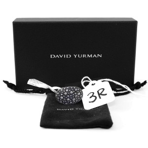 David Yurman Sterling Silver Small Starlight 0.63 Ct Diamond Ring Size 6