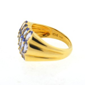 14K Yellow Gold & Lavender Quartz Ring Size 8
