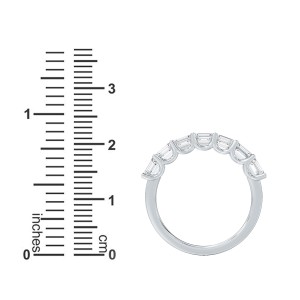 1.50 Ct Emerald Cut Horizontally Set Lab Grown Diamond Seven Stone Band Ring in 14K White Gold 