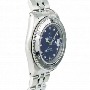 Tudor Prince Date Mini Sub 73190 Unisex Automatic Watch Blue Dial SS 34mm