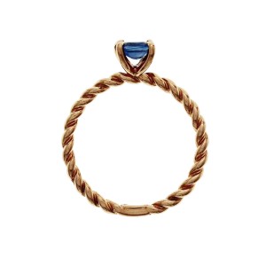1.03 CT Blue Sapphires 14K Rose Gold Ring Size 6-8