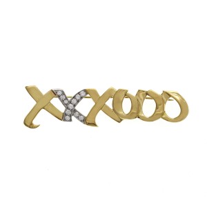 Tiffany & Co. 18K Yellow Gold and Diamond Paloma Picasso XXXOOO Pin Brooch »U23