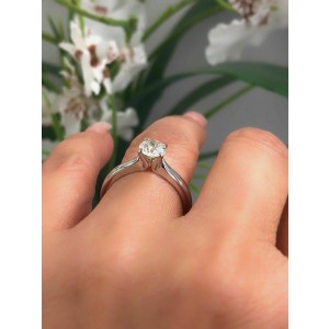 Hearts on Fire Signature Diamond Engagement Ring Round 0.71 ct 18k White Gold