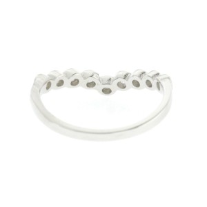 Women's 925 Sterling Silver Cubic Zirconia V Chevron Wedding Band Ring