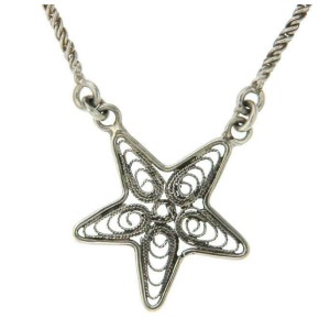 ¦925 sterling Silver Bali Star 16" Necklace » 