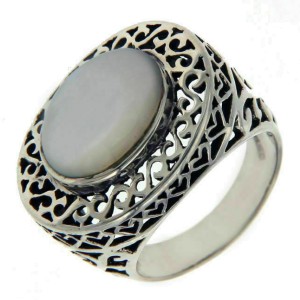 9256 Sterling Silver Oval MOP Ring»R124