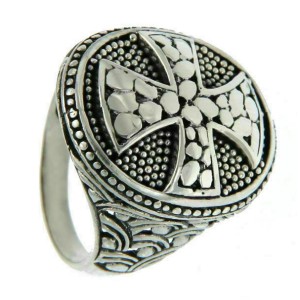 925 Sterling Silver Cross Men Ring Size 8.5 »R13 FREE SHIPPING