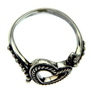 925 Sterling Silver Heart Die Cut Ring Size 7.5 »R14