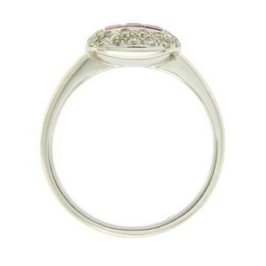 1.16 CT Invisible Set Ruby & 0.32 CT Diamonds in 18K White Gold Ring