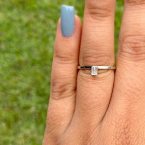 Jennifer Zeuner Wren Ring 14k White Gold Thin White Sapphire Ladies Ring 