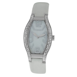 Tourneau Rectangle 12006-T02 Ladies Diamond MOP Steel 26MM Quartz Watch