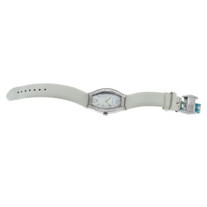 Tourneau Rectangle 12006-T02 Ladies Diamond MOP Steel 26MM Quartz Watch