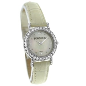 Tourneau Austern & Paul W19350W-14 Diamond 18K White Gold MOP 25MM Quartz Watch
