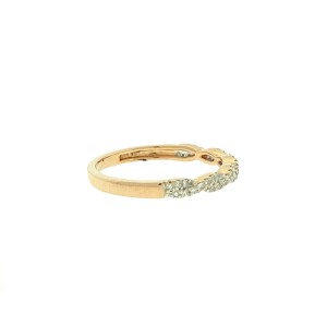 14k Rose Gold Thin Diamond Braided Wedding Band Ring Apprx .21ctw