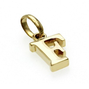 Authentic Links Of London 18K Yellow Gold Letter "F" Charm Pendant