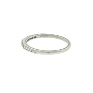 14k White Gold Thin 1.36mm Diamond Wedding Band Ring Approx.0.15ctw 