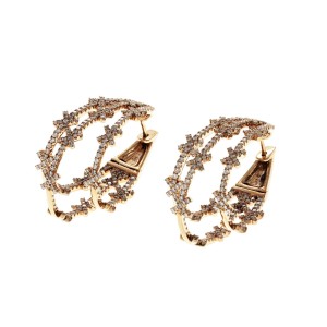 3.10 CT Diamonds in 14K Rose Gold 37.4 mm Height Snowflake Hope Earrings