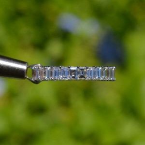 18k White Gold Emerald Cut Diamond Eternity Band Ring 