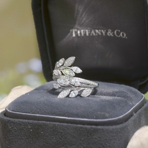 Tiffany & Co. Victoria Vine Bypass Platinum Diamond Cocktail Ring