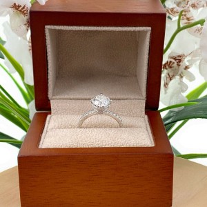 Round Brilliant Diamond 2.05 tcw Engagement Ring 18k White Gold Clarity Enhanced
