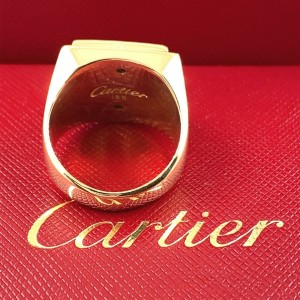 Cartier Vintage1985 Lincoln Mercury Merkur Diamond and 18kt YG Signet Ring