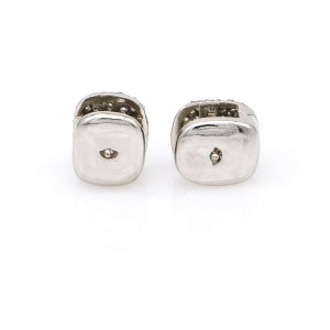 Pave Diamond Cushion Huggie Earrings in Platinum (2.00 cttw)