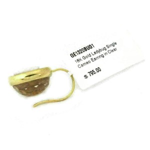 Ippolita 14k Gold Ladybug Shell Cameo Clear Quartz Single Earring 