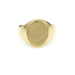 Engravable Pinky Signet Ring in 14k Yellow Gold