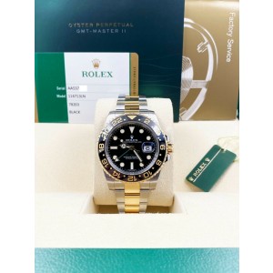 Rolex GMT Master II 116713 Black Dial 18K Yellow Gold Stainless 