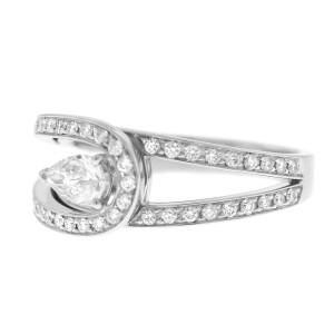 Fred of Paris Lovelight Platinum 0.86ct F-VS1 Diamond GIA Certified Ring