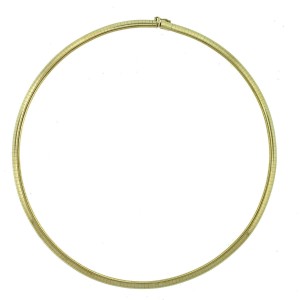 14k Yellow Gold Solid Thin Flat Necklace 