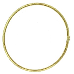 14k Yellow Gold Solid Thin Flat Necklace 