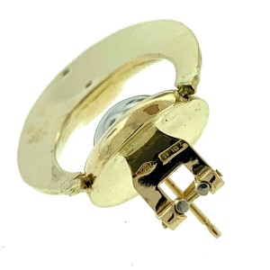 14k Yellow Gold Oval Hoop Ladies Earrings 