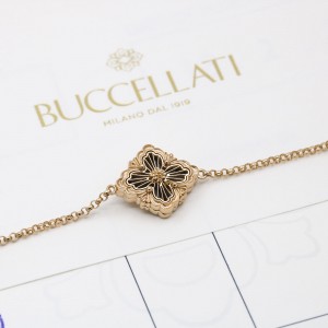 Women's Buccellati Opera Tulle Black Onyx Bracelet in 18k Rose Gold