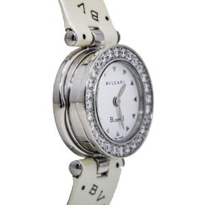 Bvlgari B.Zero1 BZ22S Quartz Ladies Watch Factory Diamond Bezel White Dial 
