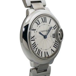 Cartier Ballon Bleu  Silver Dial Quartz Stainless Steel Ladies Watch 33m