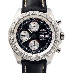 Breitling Bentley  LeatherStrap Chronograph Automatic Men Watch 45mm