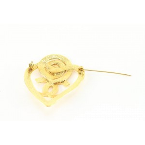 Chanel 95p Spiral Heart CC Brooch Pin Corsage 