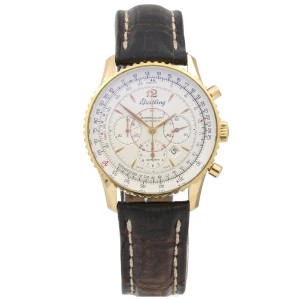 Men's Breitling Montbrilliant Automatic Chronograph Watch 18k Rose Gold 