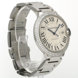 Cartier Ballon Bleu 42mm Automatic Watch Custom Diamond Bezel
