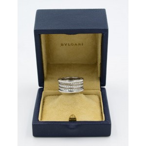 Bulgari 18K White Gold Diamond Ring Size 5.5