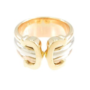 Cartier 18k White , Yellow and Pink Gold 2C Ring US 4.75 LXGKM-28
