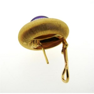 Buccellati 18K Yellow Gold & Amethyst Dome Earrings