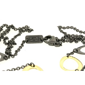 Ippolita Black Rhodium Sterling Silver 18K Oval Link Chain Necklace