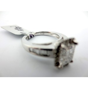 Platinum 2.03Ct Natural Princess and Round 2.03Ct Diamond Engagement Ring